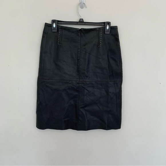 Women’s Y2K Dollhouse Leather Exposed Stitching Knee Length Skirt Size M - Picture 4 of 9